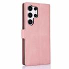 For Samsung Galaxy S25 Ultra 5G Fantasy Skin-feel Calfskin Texture Leather Phone Case(Pink) - 3