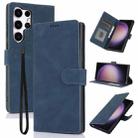 For Samsung Galaxy S25 Ultra 5G Fantasy Skin-feel Calfskin Texture Leather Phone Case(Blue) - 1