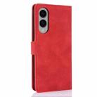 For Samsung Galaxy S25 Edge 5G Fantasy Skin-feel Calfskin Texture Leather Phone Case(Red) - 3