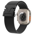 For Apple Watch 42mm / 41mm / 40mm / 38mm Milanese Buckle Titanium Alloy Watch Band(Black) - 2