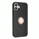 For iPhone 16 Matte Ring Holder TPU Phone Case(Rose Gold) - 2