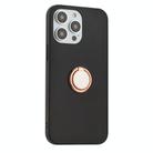 For iPhone 15 Pro Max Matte Ring Holder TPU Phone Case(Rose Gold) - 2