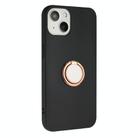 For iPhone 15 Matte Ring Holder TPU Phone Case(Rose Gold) - 2