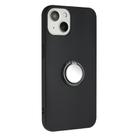 For iPhone 15 Matte Ring Holder TPU Phone Case(Black) - 2