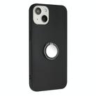 For iPhone 14 Plus Matte Ring Holder TPU Phone Case(Black) - 2