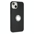 For iPhone 13 mini Matte Ring Holder TPU Phone Case(Silver) - 2