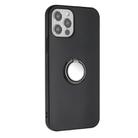 For iPhone 12 Pro Max Matte Ring Holder TPU Phone Case(Black) - 2