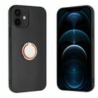 For iPhone 12 mini Matte Ring Holder TPU Phone Case(Rose Gold) - 1
