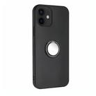 For iPhone 12 mini Matte Ring Holder TPU Phone Case(Black) - 2