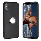 For iPhone X / XS Matte Ring Holder TPU Phone Case(Black) - 1