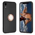 For iPhone XR Matte Ring Holder TPU Phone Case(Rose Gold) - 1