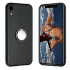 For iPhone XR Matte Ring Holder TPU Phone Case(Black) - 1