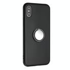 For iPhone XR Matte Ring Holder TPU Phone Case(Black) - 2