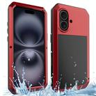 For iPhone 16 Plus Shockproof IP54 Life Waterproof Phone Case(Red) - 1