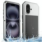 For iPhone 16 Plus Shockproof IP54 Life Waterproof Phone Case(Silver) - 1