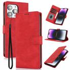 For iPhone 16 Pro Max Fantasy Skin-feel Calfskin Texture Leather Phone Case(Red) - 1