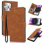 For iPhone 16 Pro Max Fantasy Skin-feel Calfskin Texture Leather Phone Case(Brown) - 1