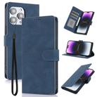 For iPhone 16 Pro Fantasy Skin-feel Calfskin Texture Leather Phone Case(Blue) - 1