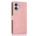 For iPhone 16 Plus Fantasy Skin-feel Calfskin Texture Leather Phone Case(Pink) - 3