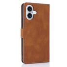 For iPhone 16 Plus Fantasy Skin-feel Calfskin Texture Leather Phone Case(Brown) - 3