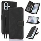 For iPhone 16 Fantasy Skin-feel Calfskin Texture Leather Phone Case(Black) - 1