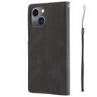 For iPhone 15 Plus / 14 Plus Fantasy Skin-feel Calfskin Texture Leather Phone Case(Black) - 3