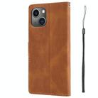 For iPhone 15 Plus / 14 Plus Fantasy Skin-feel Calfskin Texture Leather Phone Case(Brown) - 3