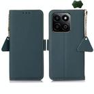 For Honor Play 60 Plus / 200 Smart Side-Magnetic TJ Genuine Leather RFID Phone Case(Green) - 1