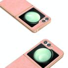 For Samsung Galaxy Z Flip6 Electroplated Frame PU Leather Full Coverage Phone Case(Pink) - 3