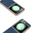 For Samsung Galaxy Z Flip6 Electroplated Frame PU Leather Full Coverage Phone Case(Blue) - 3