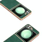 For Samsung Galaxy Z Flip6 Electroplated Frame PU Leather Full Coverage Phone Case(Green) - 3