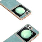 For Samsung Galaxy Z Flip6 Electroplated Frame PU Leather Full Coverage Phone Case(Light Blue) - 3