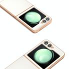 For Samsung Galaxy Z Flip6 ABEEL Electroplated Frame Genuine Leather Elegant Phone Case(White) - 3