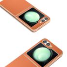 For Samsung Galaxy Z Flip6 PU Leather Electroplating Frame Full Coverage Phone Case(Orange) - 3