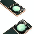 For Samsung Galaxy Z Flip6 PU Leather Electroplating Frame Full Coverage Phone Case(Green) - 3