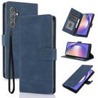 For Samsung Galaxy A55 5G Fantasy Skin-feel Calfskin Texture Leather Phone Case(Blue) - 1