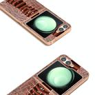 For Samsung Galaxy Z Flip6 ABEEL Electroplating Frame Genuine Leather Weilai Series Phone Case(Coffee) - 3