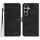 For Samsung Galaxy S25 5G Heart Pattern Skin Feel Leather Phone Case(Black) - 1