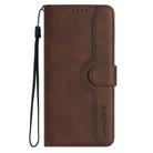 For Samsung Galaxy S25+ 5G Heart Pattern Skin Feel Leather Phone Case(Brown) - 2