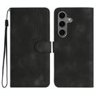 For Samsung Galaxy S25+ 5G Heart Pattern Skin Feel Leather Phone Case(Black) - 1