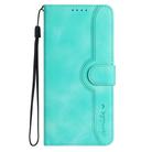 For Samsung Galaxy S25 Ultra 5G Heart Pattern Skin Feel Leather Phone Case(Light Blue) - 2