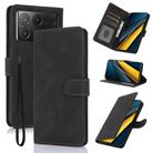 For Xiaomi Poco X6 Pro 5G Fantasy Skin-feel Calfskin Texture Leather Phone Case(Black) - 1