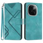 For vivo iQOO Z9s Pro / T3 Pro 5G India Line Pattern Skin Feel Leather Phone Case(Light Blue) - 1
