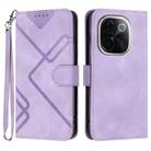 For vivo iQOO Z9s Pro / T3 Pro 5G India Line Pattern Skin Feel Leather Phone Case(Light Purple) - 1