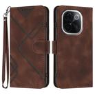 For vivo iQOO Z9s Pro / T3 Pro 5G India Line Pattern Skin Feel Leather Phone Case(Coffee) - 1