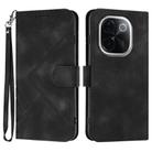 For vivo iQOO Z9s Pro / T3 Pro 5G India Line Pattern Skin Feel Leather Phone Case(Black) - 1