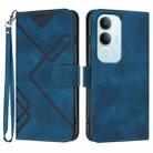 For vivo Y19s Global Line Pattern Skin Feel Leather Phone Case(Royal Blue) - 1