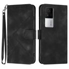 For vivo iQOO 7 India / iQOO Neo5 Line Pattern Skin Feel Leather Phone Case(Black) - 1