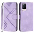 For vivo S9 Line Pattern Skin Feel Leather Phone Case(Light Purple) - 1