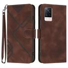 For vivo S9 Line Pattern Skin Feel Leather Phone Case(Coffee) - 1